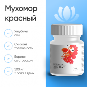 Мухомор красный 60 капсул для повышения умственной и физической активности фото